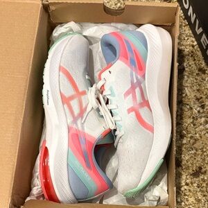 ASICS Gel Running Shoes - White, Pink, and Blue